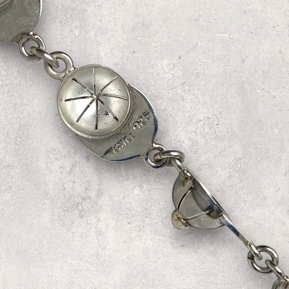 925 Mexico Sterling Silver Baseball Softball Sports Cap Hat Chain Bracelet 8” - Picture 5 of 5